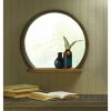 Accent Plus Round Wood Mirror with Shelf