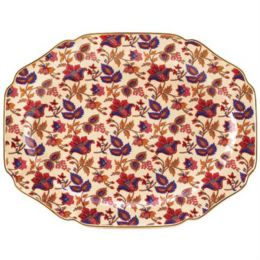 Accent Plus Gold-Rimmed Indian Style Serving Platter