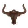 Accent Plus Cast Iron Steer Wall Hooks - Set of 2