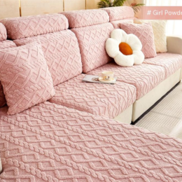 Stretch Slipcover And Fleece Slipcover Cover (Option: Pink-Extra Large XL)